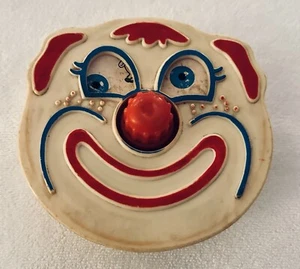 Vintage 1970s clown Face wind up Music box with Rotating Eyes dial by sanitoy - Picture 1 of 1