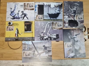 Set of 7 Exclusive Maxicards Banksy Graffiti PTN PNH PTN FCK Ukraine War 2023 - Picture 1 of 14