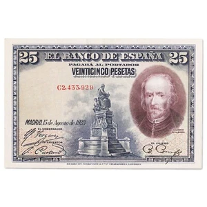 Spain - 25 pesetas note 1928 - Calderon de la Barca - Series C - VF+ - P.74c - Picture 1 of 2