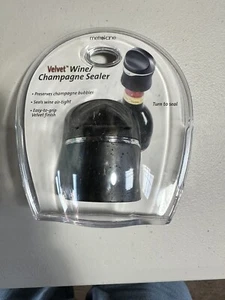 Metrokane Black Velvet Easy Grip Wine and Champagne Sealer - New, Sealed - Picture 1 of 2