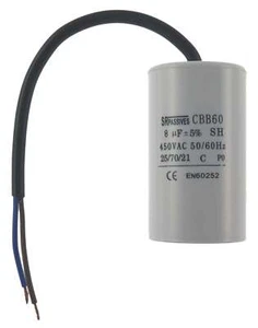 Motorkondensator 8μF CBB60 8uF 450V kabelgebunden Start-/Dauerkabel MKSP - Bild 1 von 5