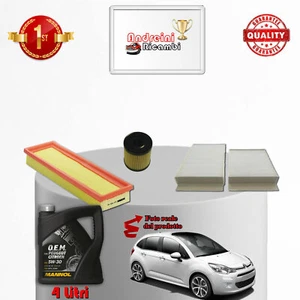 KIT TAGLIANDO 3 FILTRI E OLIO CITROEN C3 II 1.1 44KW 60CV DAL 2009 -> - Foto 1 di 1