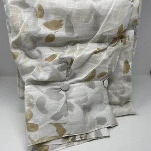 DKNY FLUTTER Inverted Pleat Window Curtain Panels Branches Gold Gray 32"x 96" - Picture 1 of 8