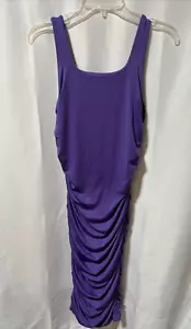 Women's Ruched Bodycon Dress Purple Size Large - Picture 1 of 5