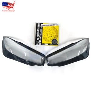 Pair Front Headlight Cover Clear + Sealant Glue For BMW 3-Series G20 G28 2023-24 - Picture 1 of 6