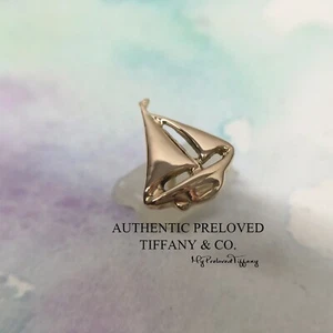 Ausgezeichnete seltene authentische Tiffany & Co. 14k Gold Segelboot Yacht Krawattennadel Krawatte - Bild 1 von 11