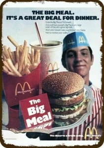 McDonald's Restaurant 1971 BIG MAC comida aspecto de colección réplica decorativa de letrero de metal - Imagen 1 de 1