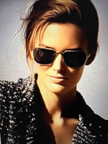 GIACCA CHANEL 10P VINTAGE LESAGE TWEED FRANGE BLU PERLA CC bottoni FR40 FR38