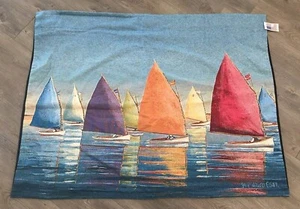 Saiboat Veleros Colores Voladores Azul Rojo Amarillo Tapiz Grande Pared Colgante NUEVO - Imagen 1 de 4