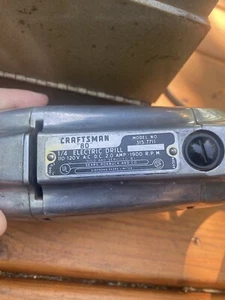 Vintage Craftsman Model 315.7711 1/4 Inch Electric Drill W/ Tool Box Parts. - Picture 1 of 11