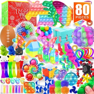 80 Pack Fidget Toy Set Sensory Toys for Kids Adults Children Adult Stress Relief - Picture 1 of 9