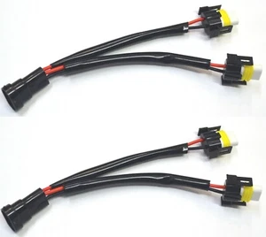Splitter Wire Ceramic S H11 Two Harness Fog Light Replace Female Connector Fit - Bild 1 von 6