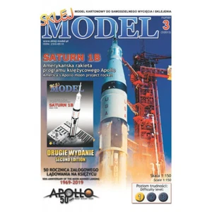 SATURN 1B US Apollo 7 moon program rocket, cut-out paper model kit 1:150 - Picture 1 of 5