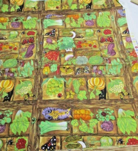 Harvest Fabric "Hidden Cats" Cotton Blend 1 3/4 Yd. X 44"Wide Vintage 1990s - Picture 1 of 5