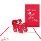 Pop Up günstig Kaufen-Pop Up Karte zur Geburt - 3D Geburtskarte  Mädchen - Glückwunschkarte Rot 