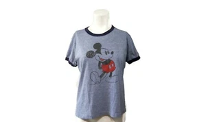 90s Mickey Mouse Ringer T-Shirt Vintage Disney Disneyland Resort Souvenir Tee - Bild 1 von 4