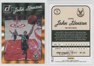 2016-17 Panini Donruss Orange Holo Laser John Henson #9