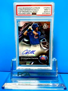 Christopher Paciolla PSA Karte Grade 9! Auto Grade 9!  Bowman Platinum 2023 - Bild 1 von 2