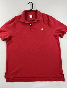 Brooks Brothers Performance Polo Shirt Mens XL Red Yellow Logo Short Sleeve - Picture 1 of 14