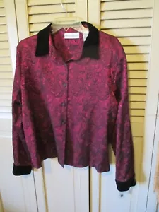 Chaqueta Tapiz Draper & Damon Nueva con Etiquetas De Colección Talla XLP Cereza/Negro Terciopelo Ribete Único - Imagen 1 de 10