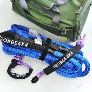Kinetic Rope 8600Kg*9m + 2X 13300kg Soft Shackles(Purple)+Bag George 4x4 4WD - Picture 1 of 3