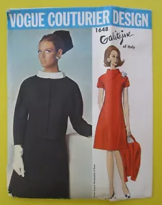 Vintage VOGUE Couturier Design #1648 Kleid + Jacke Gr.10 mit Etikett Galitzine Italy - Bild 1 von 11