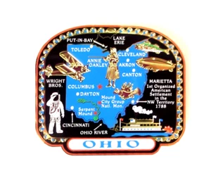 Ohio State Landmarks Brass Magnet Travel Souvenir - Picture 1 of 2
