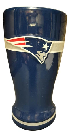 New England Patriots Beer Glass NFL Pilsner Ceramic Tumbler  16 Ounce Cover