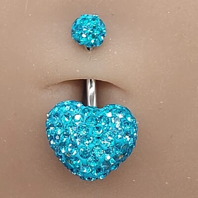 Belly Bars Button Piercing Bar Dangle Navel Body Jewellery Gem Ring Silver Gift - Изображение 1 из 4