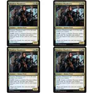 4 x SAQUEADORES DEADEYE CASI NUEVO Ixalan Magic The Gathering Oro - Pirata Humano Sin C - Imagen 1 de 1