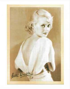 Postal de reproducción de anuncio de estrella de cine de la actriz Bette Davis   - Imagen 1 de 2