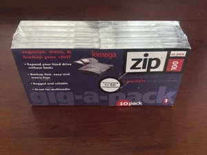 Sealed Iomega Zip Disks GIG-A-PACK 10 pack 100 MB for IBM PC 1GB Brand New - Afbeelding 1 van 2