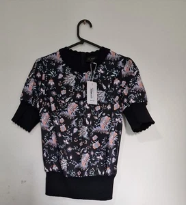 TED BAKER Kaliee jumper RRP £110 Size 0 UK 6 Knit Top Floral New with tags - Picture 1 of 6