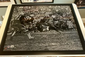 Jim Brown Cleveland Browns Fanatics COA Signed 16x20 Photo Black & White Frame - Picture 1 of 4
