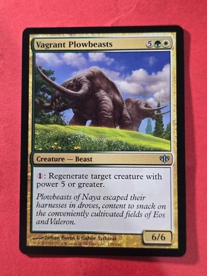 2009 Magic The Gathering Conflux #129 Vagrant Plowbeasts, UC, NF, cd5 - Image 1 of 3