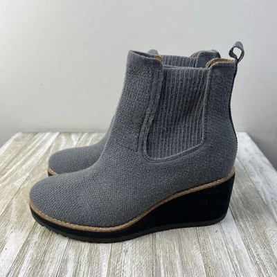 Sofft Booties Womens  8 Eiley Water Resistant Grey Knit Platform Wedge Boots - Image 1 of 4