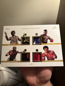 Bruce Lee Mike Tyson Floyd Leonard 5x7 QUAD RELIC JUMBO 2024 Keepsake #d 10/20 - Picture 1 of 2