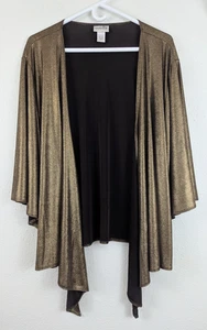 Chaqueta Cárdigan Chico's Travelers Talla 3 Frente Abierto Brillante Metálico Dorado 1111 - Imagen 1 de 5