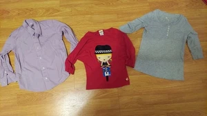 Mädchen Paket Harajuku Top Gr. 6/6X, lila geknöpftes Oberteil 6, graues T-Shirt mit Tasche Gr. M - Bild 1 von 5