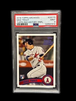 MIKE TROUT ANGELS ROY MVP 2018 TOPPS ARCHIVES ROOKIE HISTORY PURPLE # /150 PSA 9 - Image 1 of 2