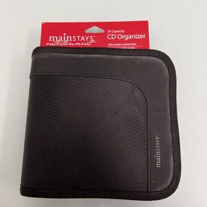Mainstays Geldbörse schwarz 24 CD mit Reißverschluss NEU - Bild 1 von 6