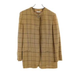 Giacca Emporio Armani Made in Italy misto lino check no colore 42 marrone donna - Foto 1 di 9