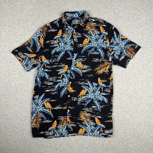 Billabong Men's Short Sleeve B/Up Shirt Size L Black Hawaiian Tropical Viscose - Bild 1 von 12