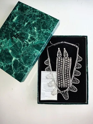 ~ 全新 SUZANNE SOMERS 声明项链手链和耳环套装 带盒 — 第 1/4 张图片