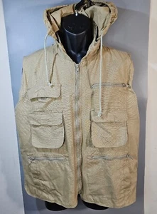 Weather Rite Cotton Hunting/ Fishing/ Utility Vest Men's Sz Med with Hidden Hood - Picture 1 of 17