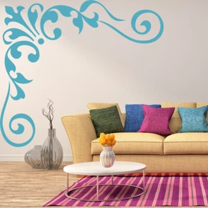 Floral Corner Swirl Wall Sticker WS-16048 - Picture 1 of 11