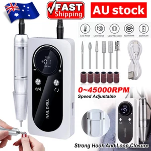 45000RPM Rechargeable Electric Nail Drill Machine Manicure Machine Portable AU - Picture 1 of 16