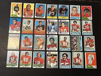 1960s 1970s Topps DENVER BRONCOS Lot 28 LYLE ALZADO Charley JOHNSON Floyd LITTLE - Image 1 of 3