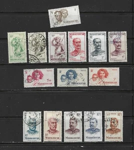 MADAGASCAR , MALAGASY , 1946 , PEOPLE , SET OF 15 STAMPS , PERF , USED , CV$5.50 - Picture 1 of 1