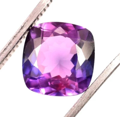 Natural 8.50 Ct Cushion Cut Tanzanite Purple Blue Certified Loose Gemstone - Image 1 of 4